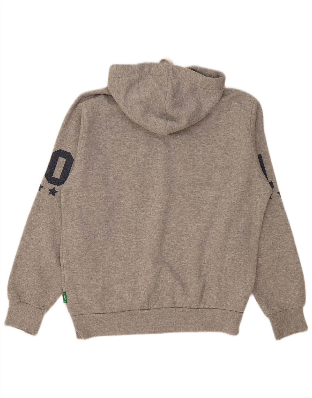 Suéter masculino com capuz gráfico KICKERS grande algodão cinza