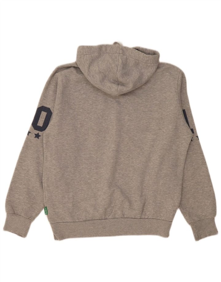 Suéter masculino com capuz gráfico KICKERS grande algodão cinza