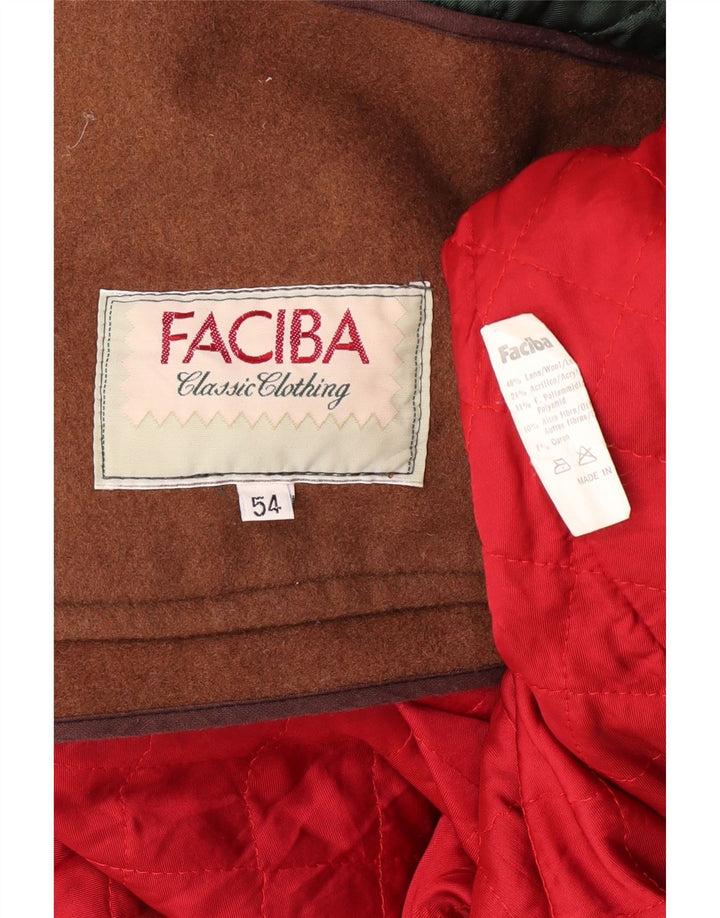 Casaco masculino com capuz Faciba IT 54 2XL lã marrom