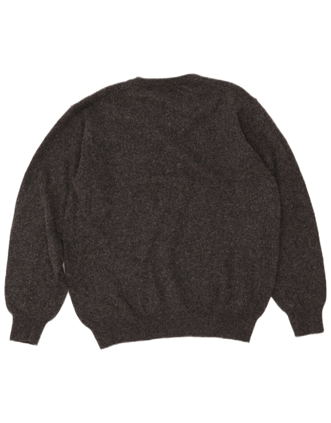 Suéter masculino ZARA com decote em V de lã cinza médio