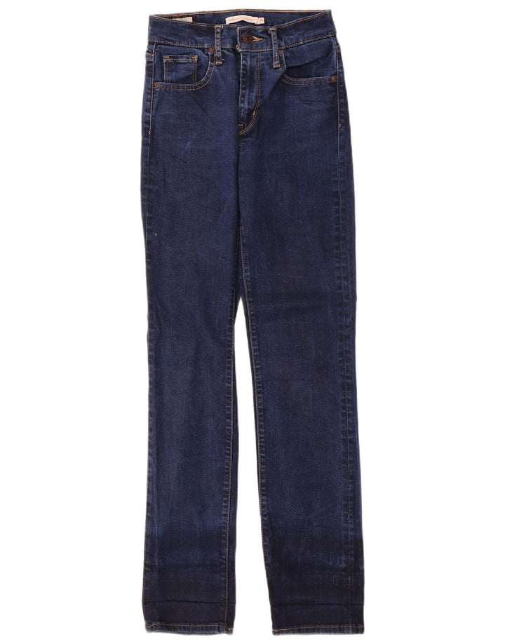 Calça jeans feminina Levi's 724 High Rise Straight W25 L30 azul marinho poliéster