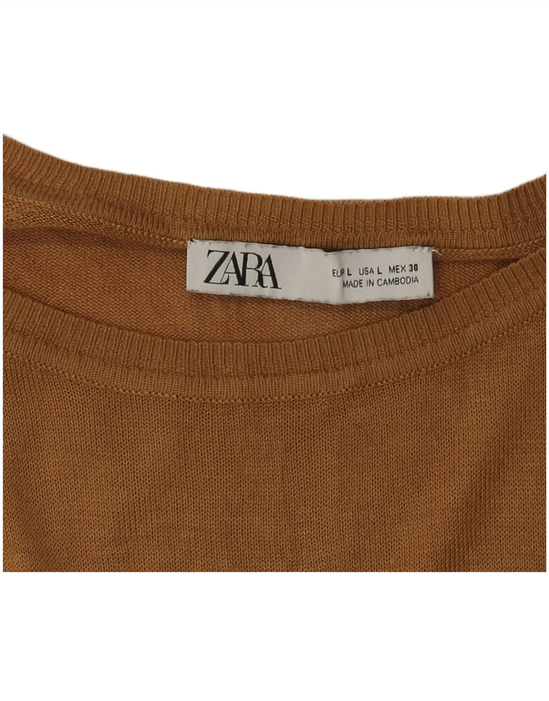 ZARA Suéter feminino oversized com gola canoa Reino Unido 16 grande marrom