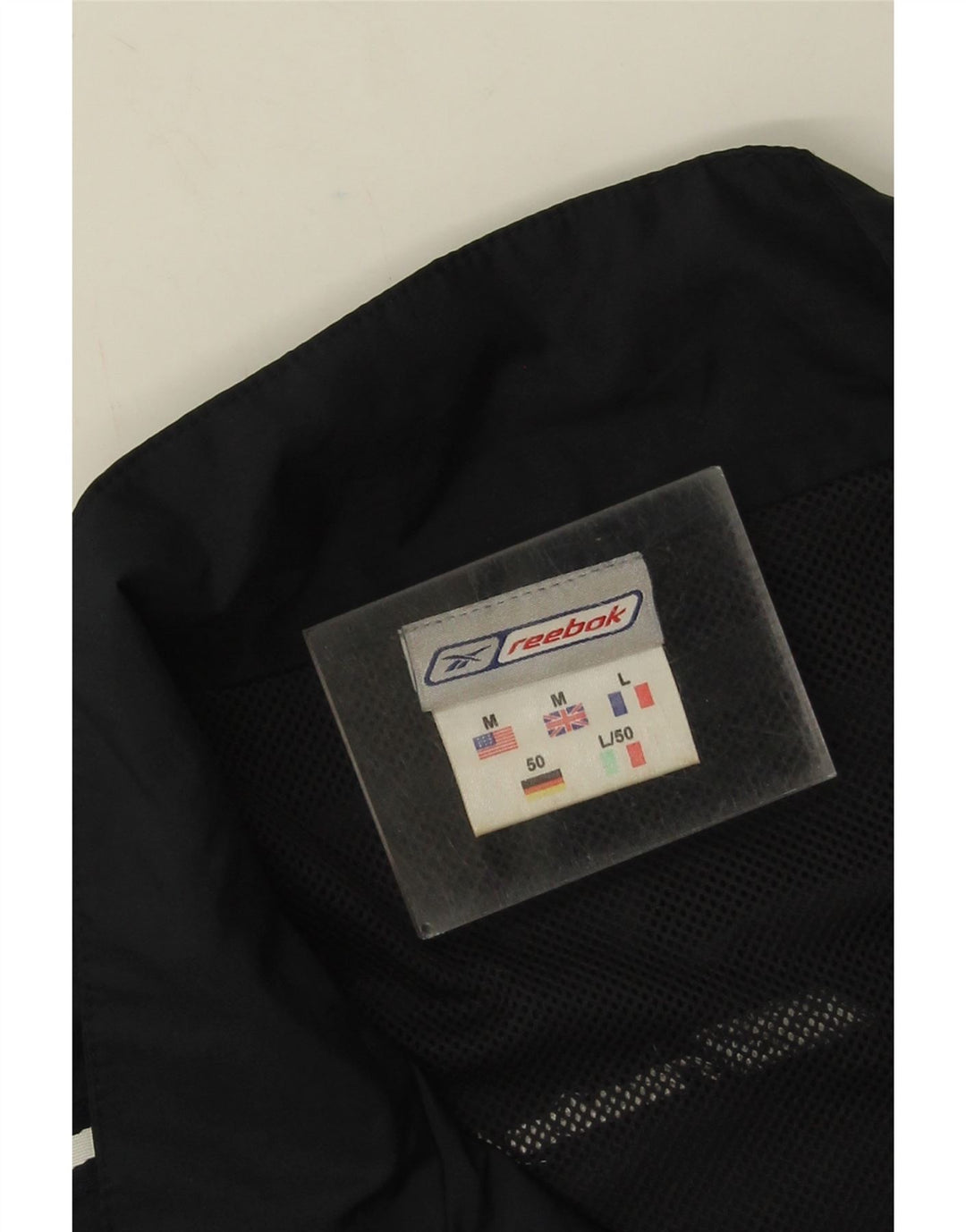 Reebok Mens Loose Fit Tracksuit Top Jaqueta Médio Preto Colorblock