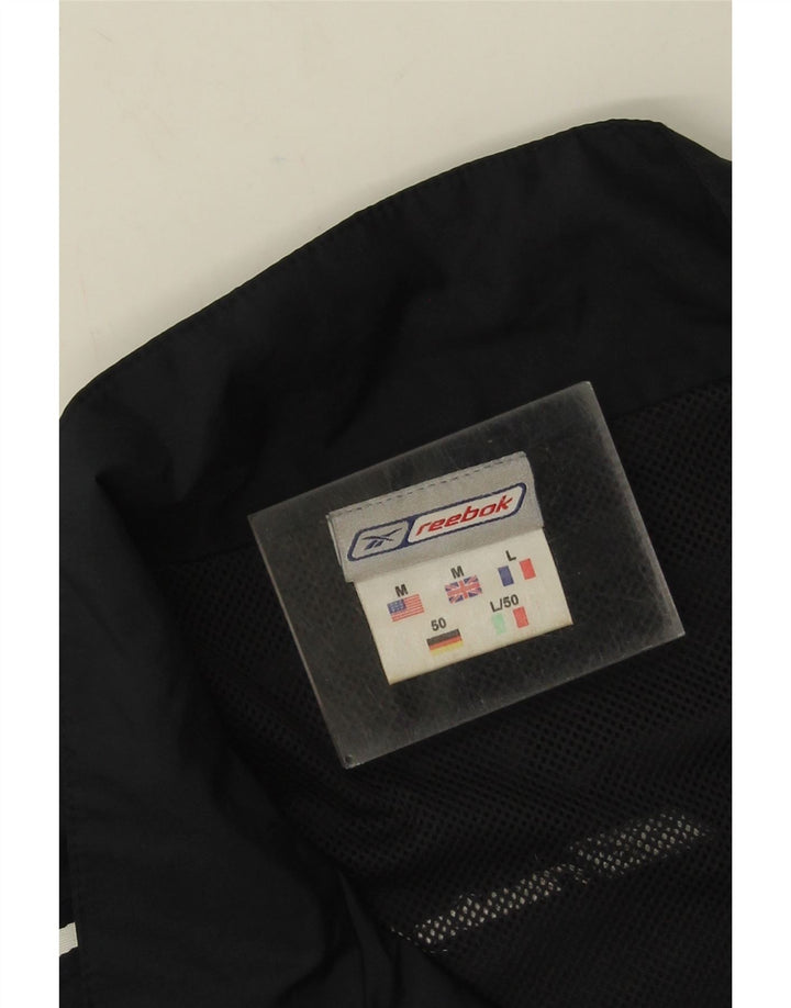 Reebok Mens Loose Fit Tracksuit Top Jaqueta Médio Preto Colorblock