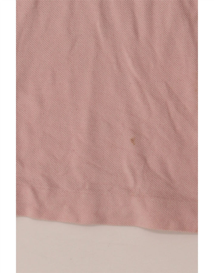 Camisa polo masculina Lacoste tamanho 4 médio algodão rosa