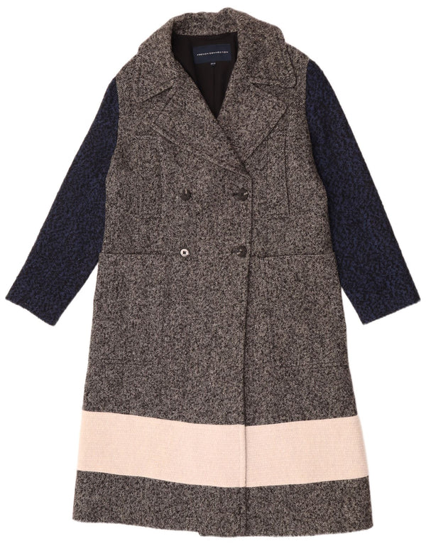 Casaco feminino French Connection com peito duplo Reino Unido 6 XS cinza colorblock