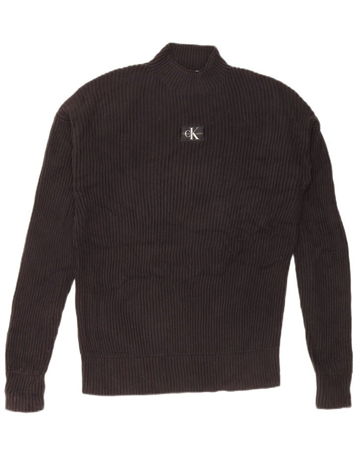 Suéter masculino Calvin Klein Jeans com gola tartaruga grande preto