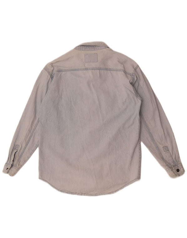 Camisa jeans masculina Levi's pequena azul algodão