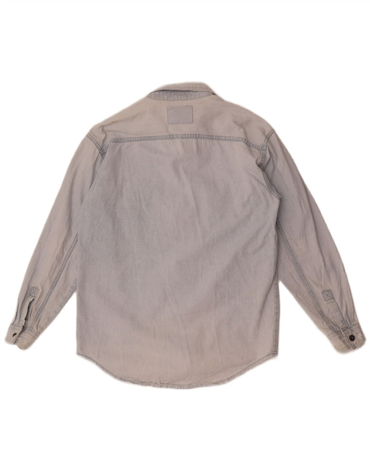 Camisa jeans masculina Levi's pequena azul algodão
