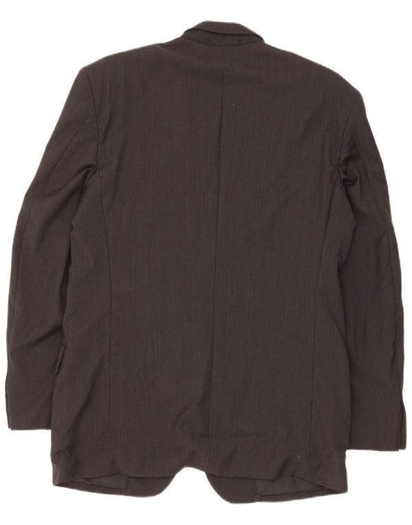 Jaqueta blazer masculina Trussardi com 2 botões IT 48 lã virgem preta média