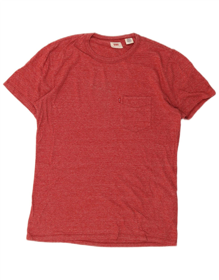 Camiseta masculina LEVI'S top pequeno algodão manchado vermelho