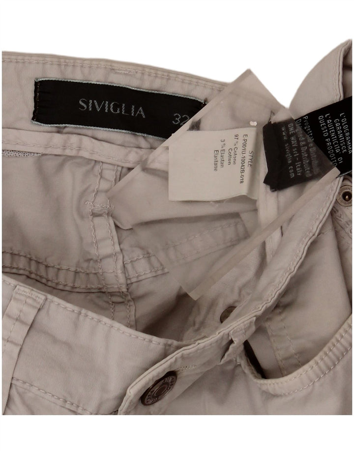 Calça casual masculina slim SIVIGLIA W32 L30 algodão cinza