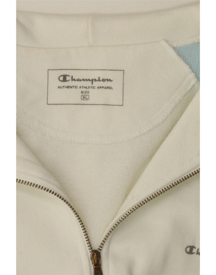 CHAMPION Womens Zip Hoodie Sweater UK 18 XL White Colourblock Cotton Vintage Champion and Second-Hand Champion from Messina Hembry 