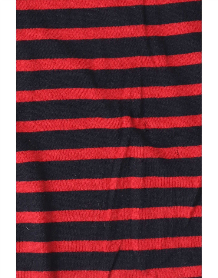 Zara Suéter masculino com gola redonda XL listrado azul marinho