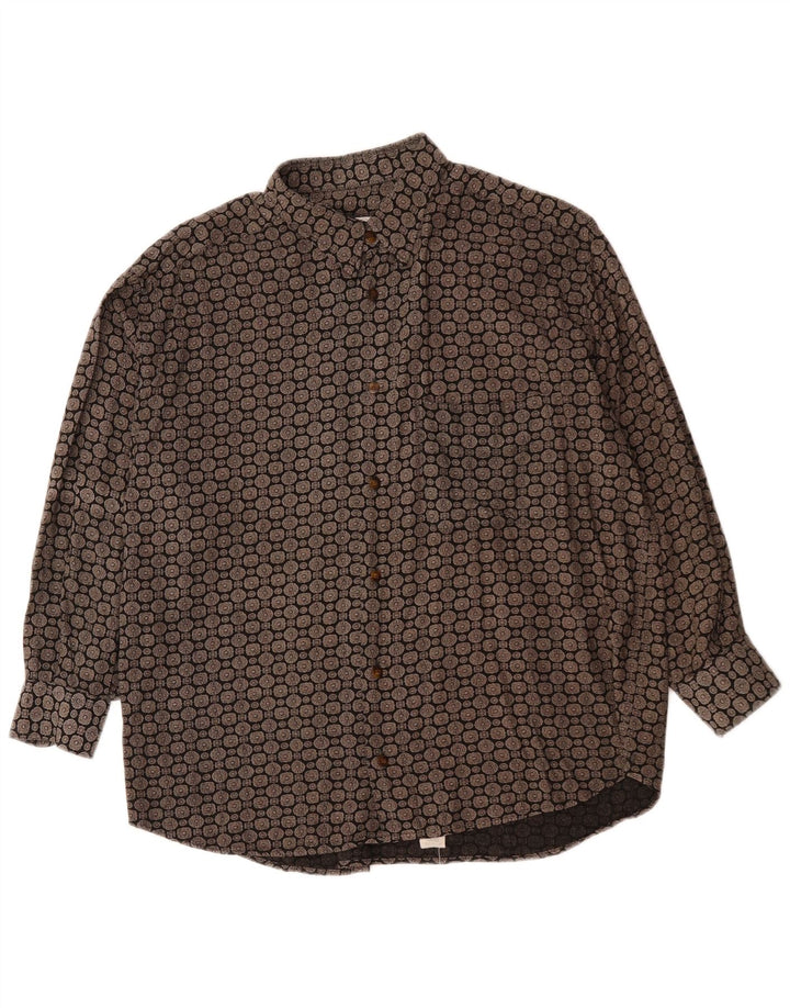 GP. Camisa masculina BELLINI & COMPANY viscose geométrica preta média