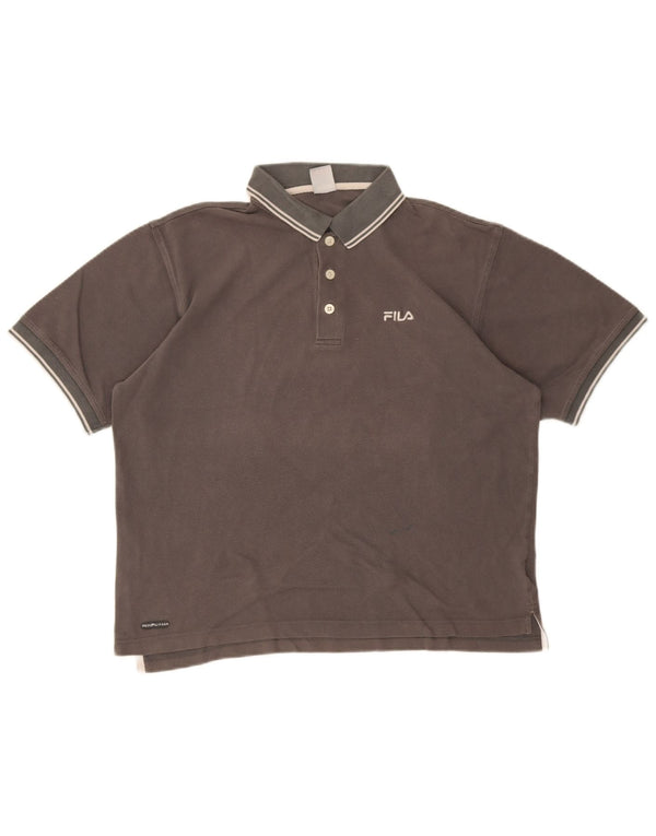 Camisa polo masculina Fila algodão cinza médio