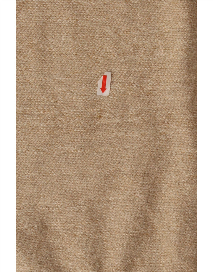 Suéter masculino J. Crew com zíper e gola pequena de algodão bege