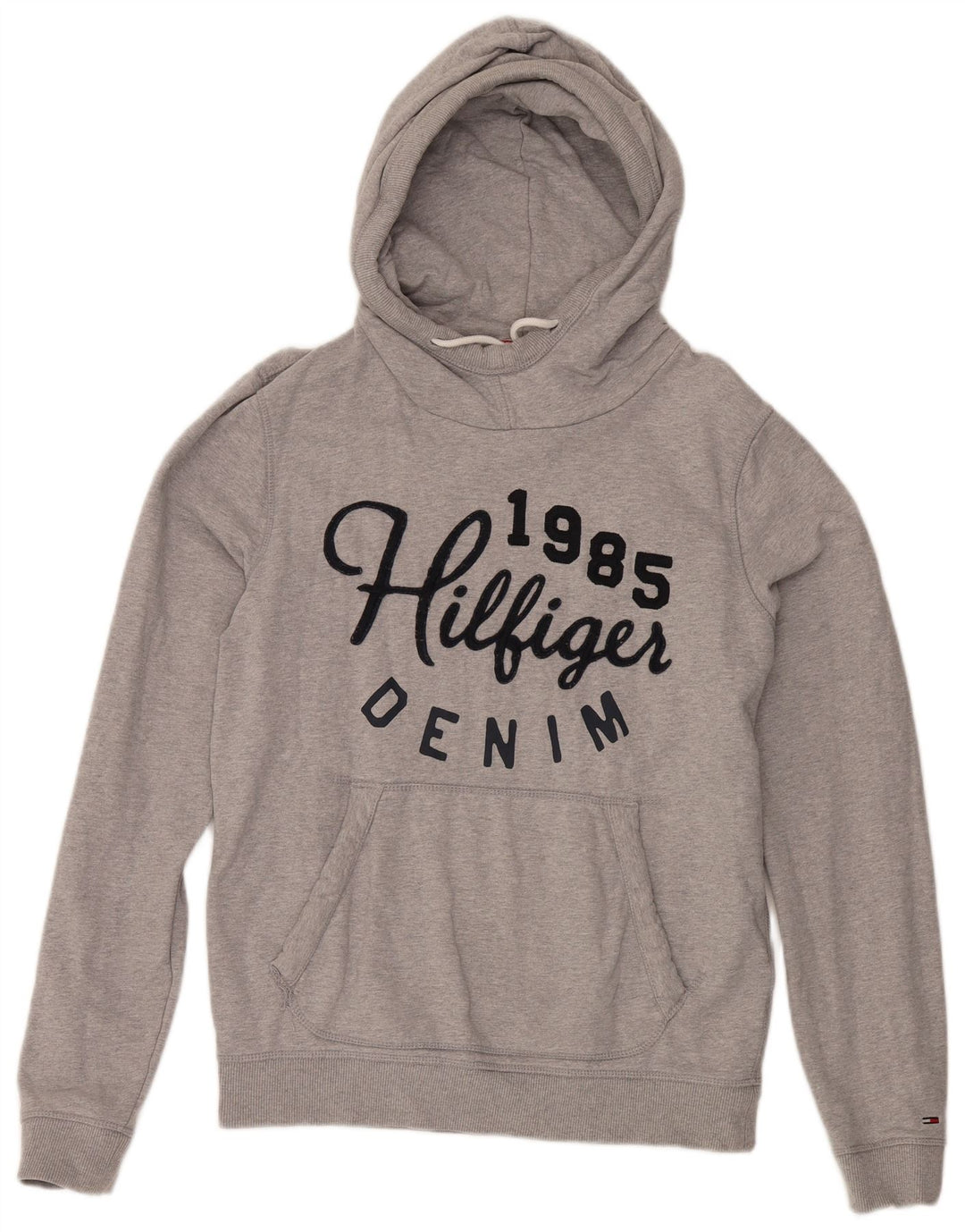 Suéter com capuz gráfico masculino TOMMY HILFIGER pequeno algodão cinza