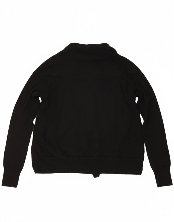 Suéter cardigã aberto grande Cos feminino Reino Unido 6 XS lã preta