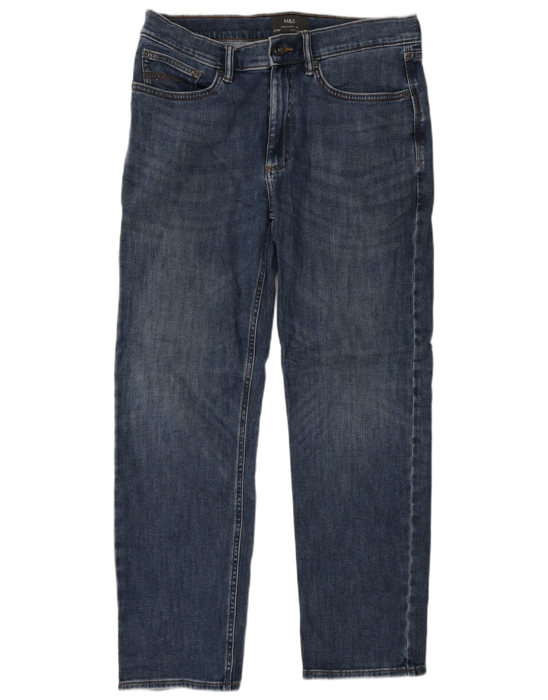Jeans retos masculinos Marks & Spencer W32 L29 algodão azul