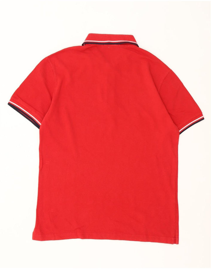 Camisa polo masculina Fred Perry de algodão listrado vermelho médio