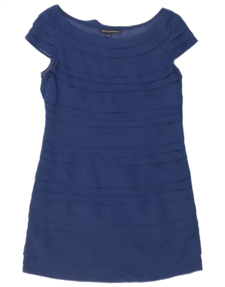 Vestido bainha feminino French Connection poliéster azul pequeno Reino Unido 10