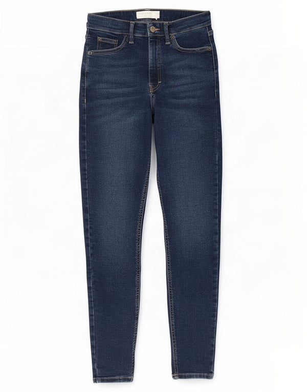 Topshop feminino Jamie Skinny Jeans W26 L30 azul marinho poliéster