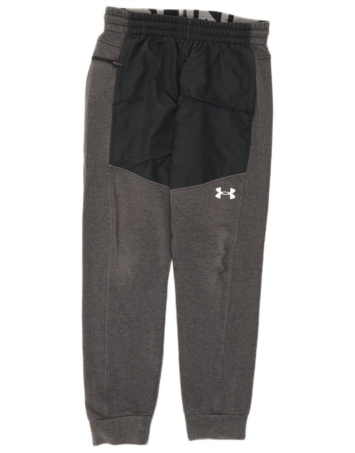Calça de treino masculina Under Armour Joggers cinza médio algodão colorblock
