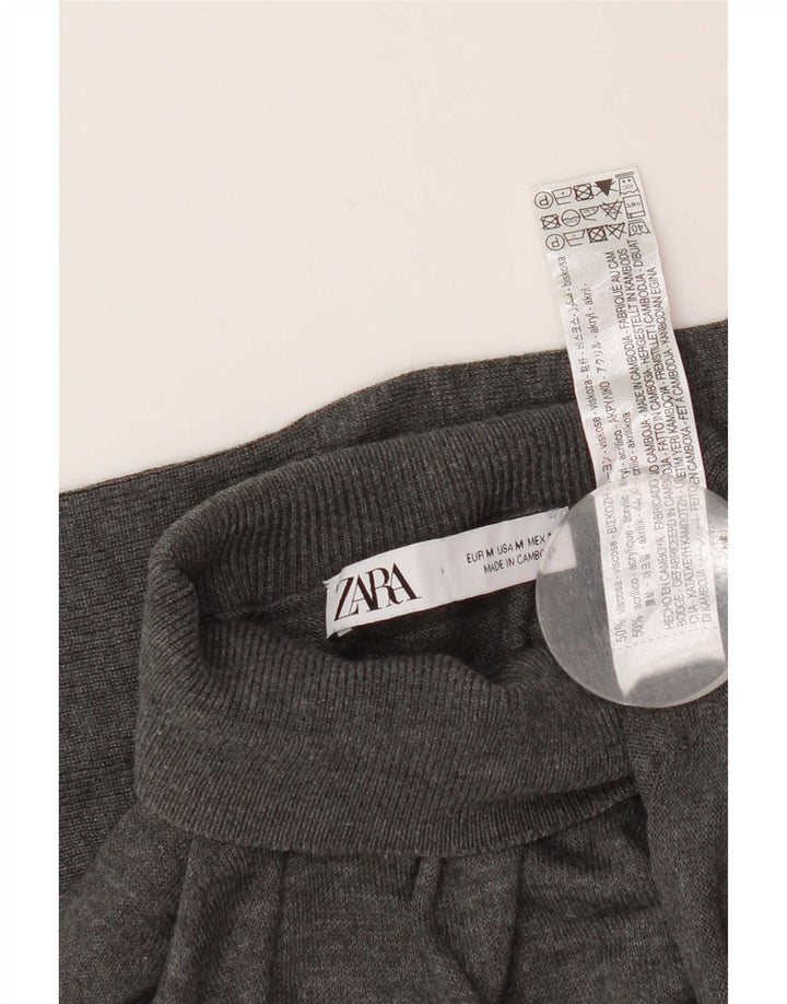 Zara Suéter masculino com gola redonda e viscose cinza médio