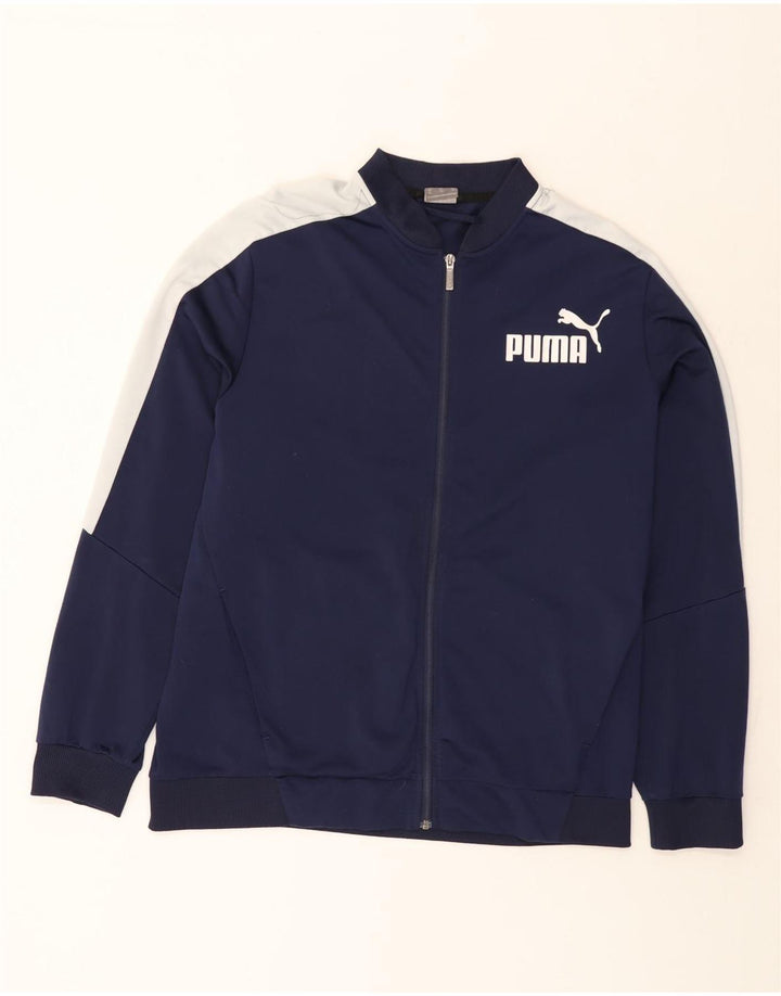 Jaqueta Puma Mens Graphic Tracksuit Top XL Azul Marinho Colorblock