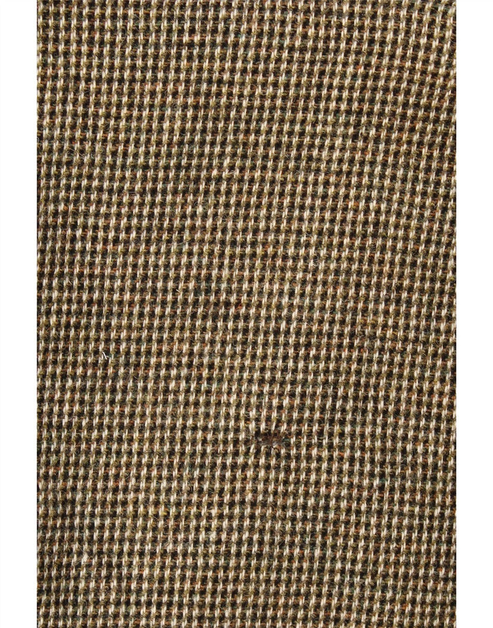 Jaqueta blazer masculina de 3 botões Harris Tweed Reino Unido 40 grande marrom xadrez nova lã