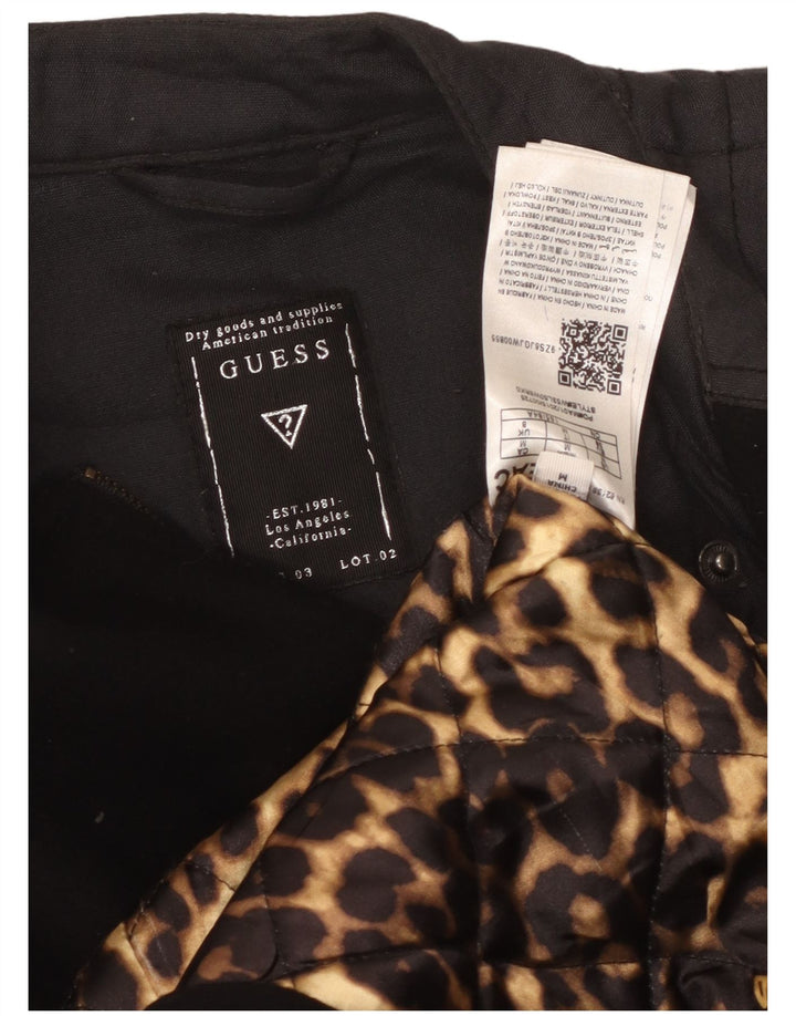 Sobretudo feminino Guess UK 8 pequeno lã preta