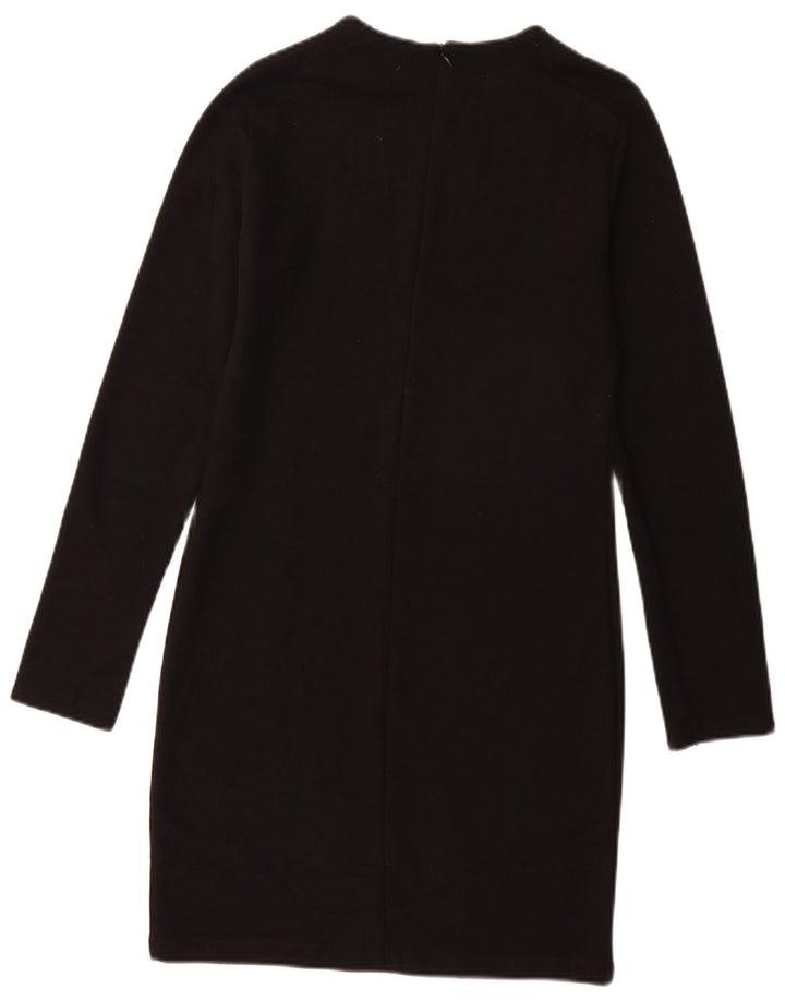 Vestido jumper feminino Zara Reino Unido 12 algodão preto médio