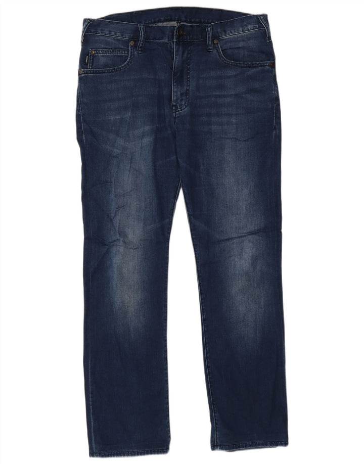 Calça jeans reta masculina Armani W31 L30 azul algodão