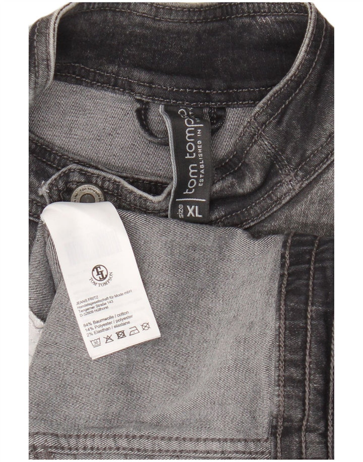 Jaqueta jeans masculina Tom Tompson para motociclista Reino Unido 42 XL algodão cinza