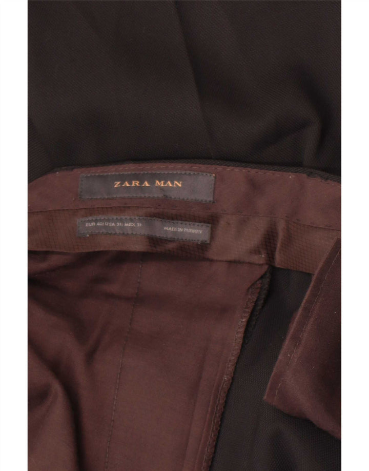 Zara Mens Slim Chino Calças EU 40 Médio W31 L32 Preto