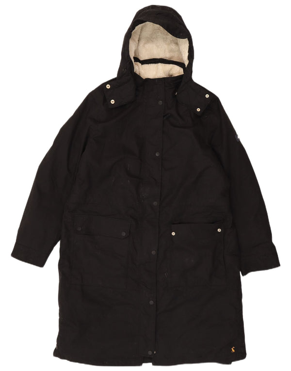 Jaqueta Parka feminina Joules com capuz UK 18 XL poliéster preto