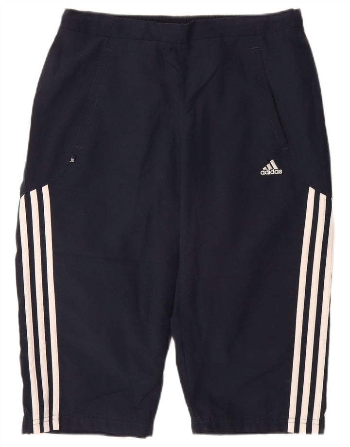 Adidas Womens Bermuda Sport Shorts UK 12 Médio Azul Marinho Poliéster