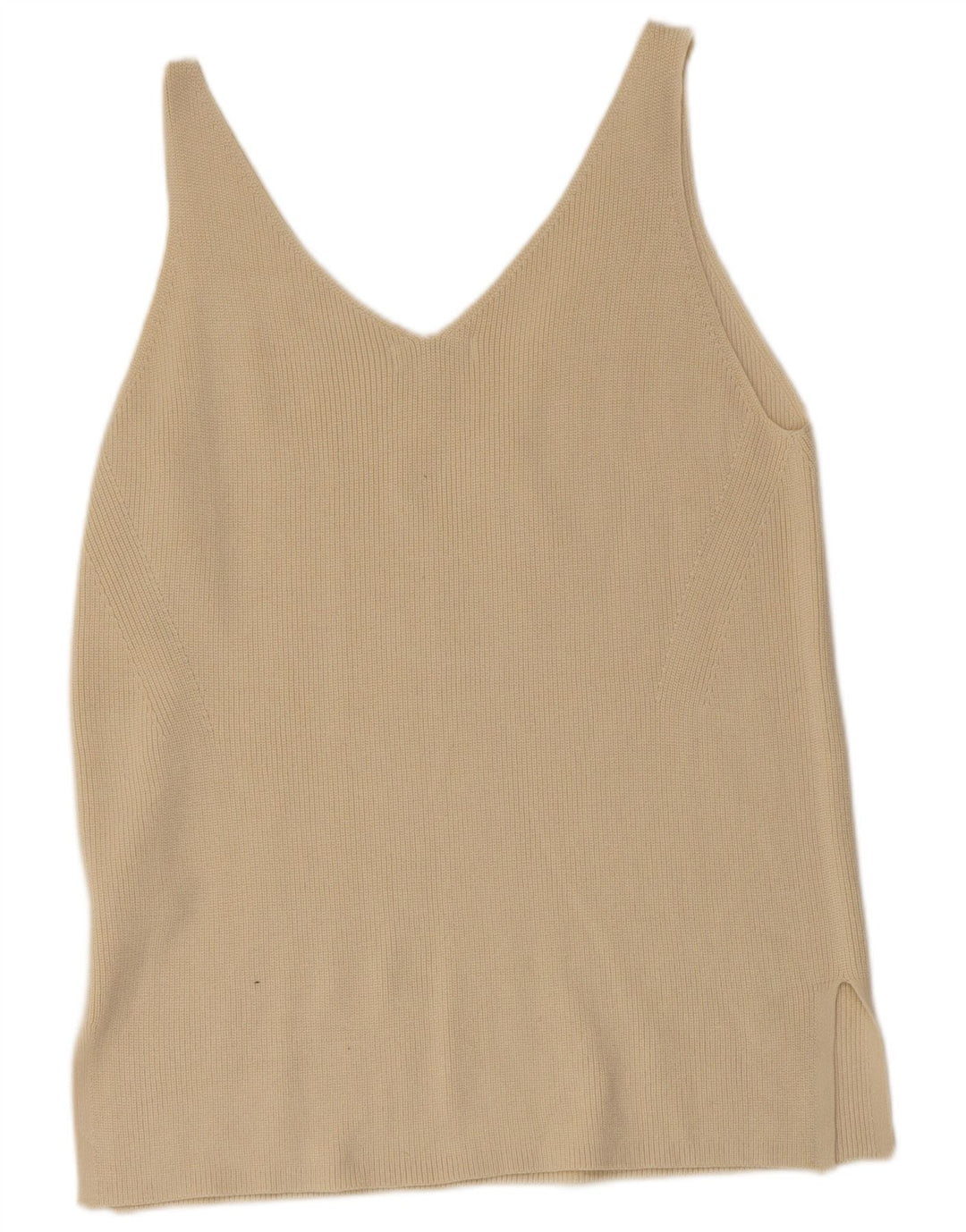 Colete feminino Marks & Spencer UK 14 grande algodão bege
