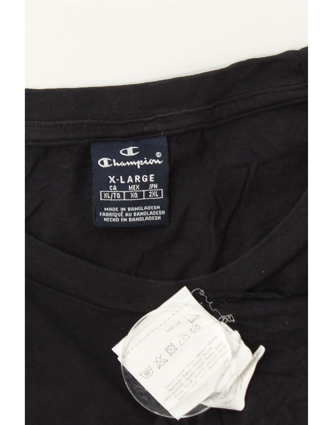 Camiseta gráfica masculina CHAMPION Top XL algodão preto