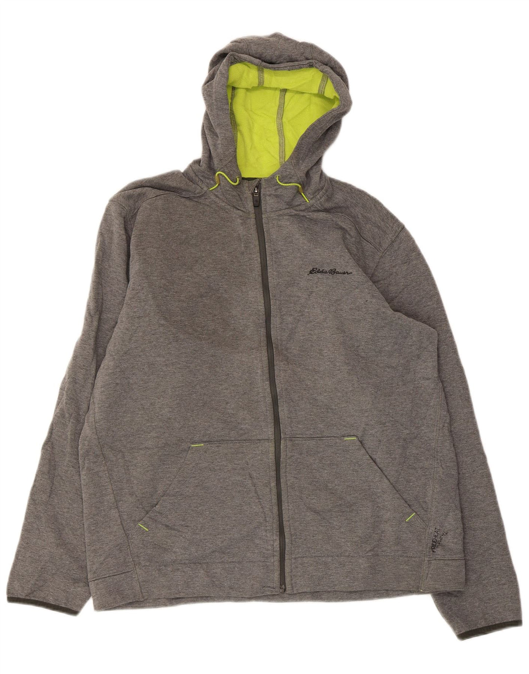 EDDIE BAUER Suéter masculino com capuz e zíper grande poliéster cinza