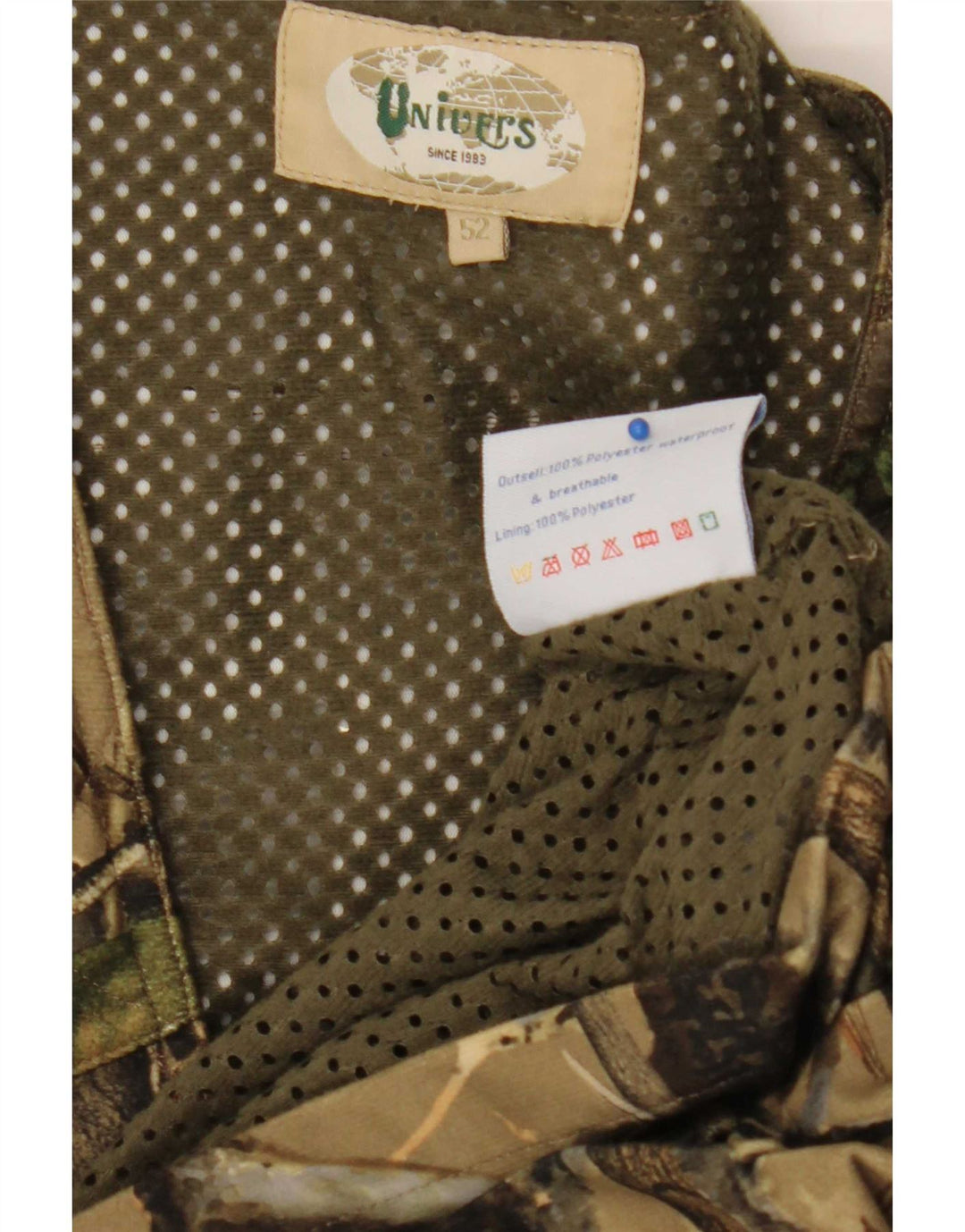 Univers Mens Abstract Pattern Utility Gilet IT 52 XL Khaki Poliéster