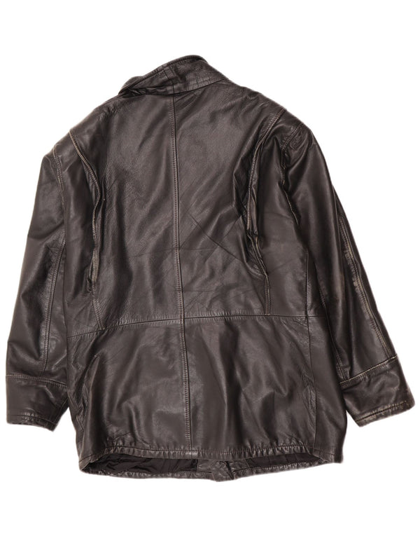 Jaqueta de couro masculina vintage UK 40 grande preta