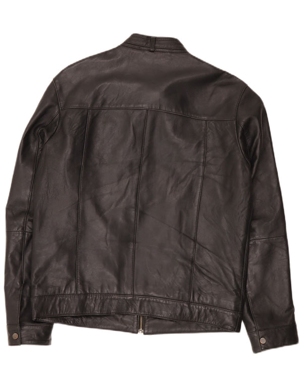 Jaqueta de couro masculina Bata UK 42 XL preta