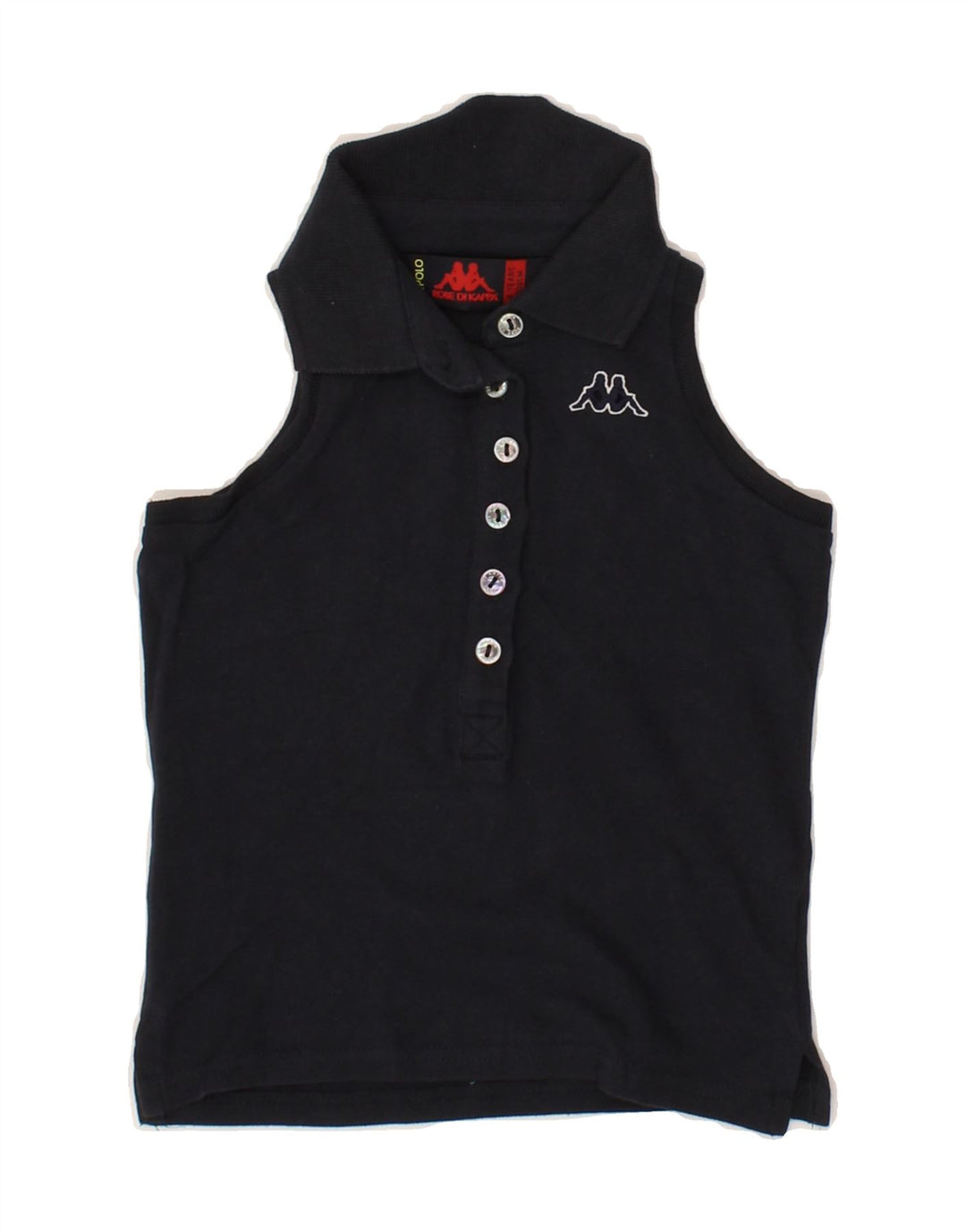 KAPPA Girls Sleeveless Polo Shirt 3-4 Years Navy Blue Cotton Vintage Kappa and Second-Hand Kappa from Messina Hembry 
