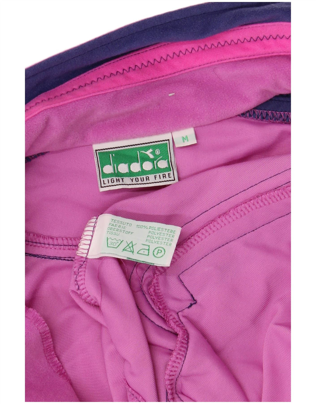 Jaqueta feminina de lã gráfica DIADORA Reino Unido 14 bloco colorido rosa médio