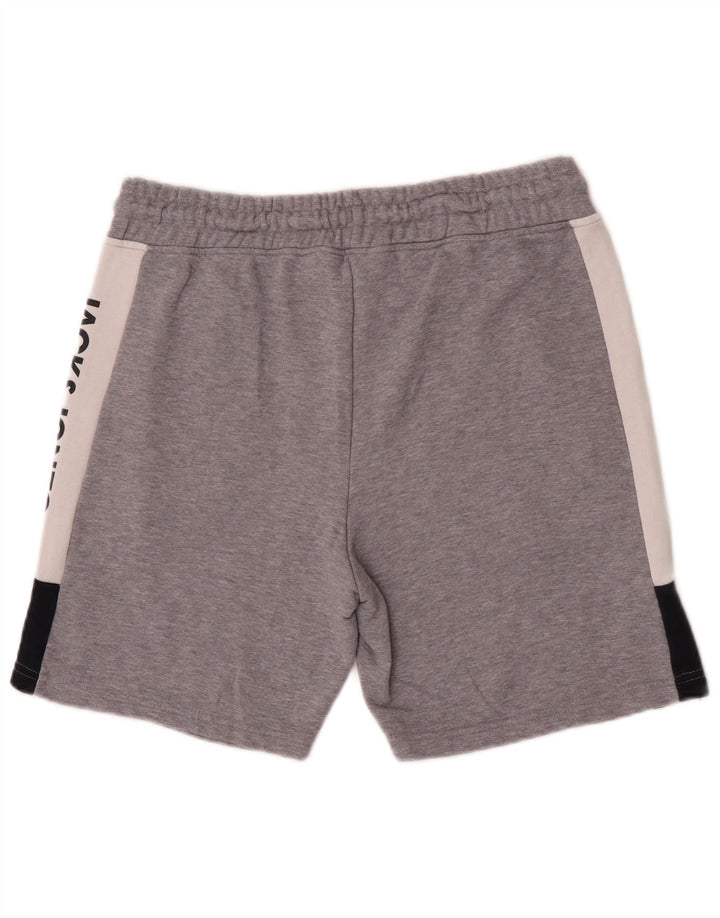 Shorts esportivos masculinos Jack & Jones Graphic cinza médio algodão colorblock