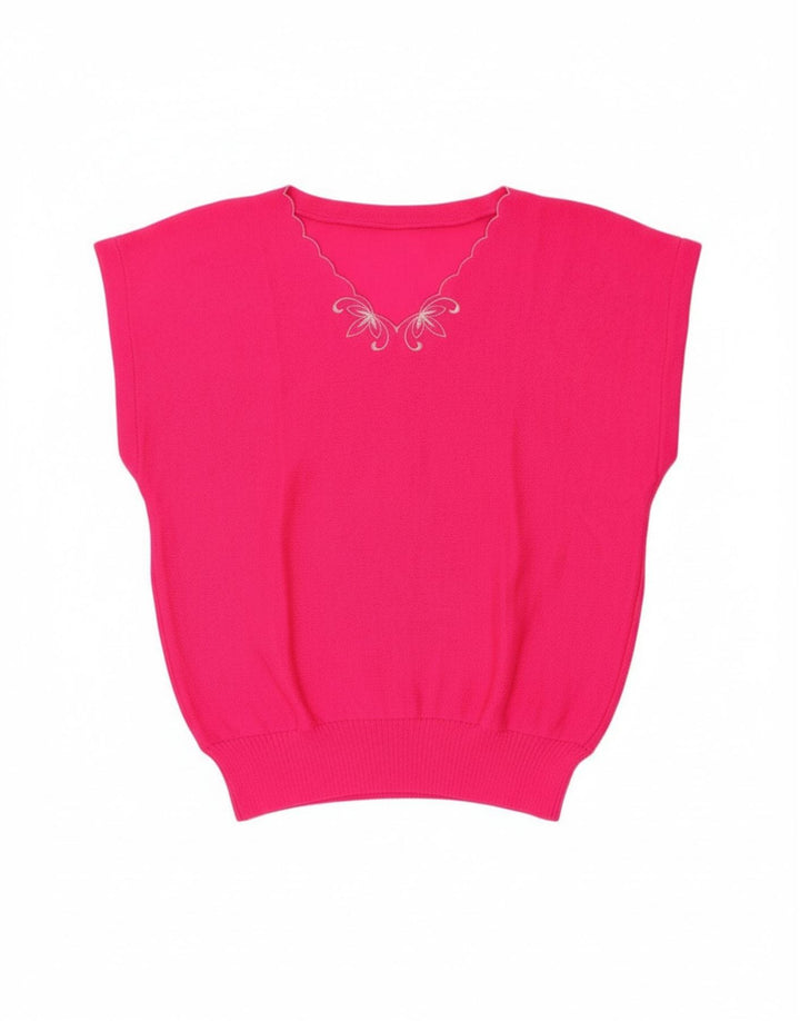 Regata feminina VINTAGE com colete UK 14 rosa médio
