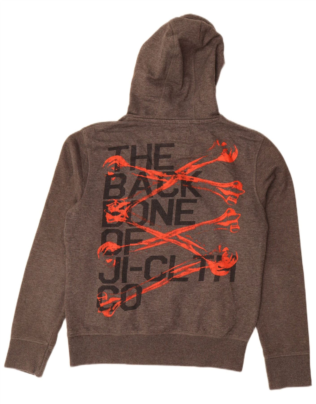 Suéter com capuz gráfico masculino Jack & Jones algodão cinza médio