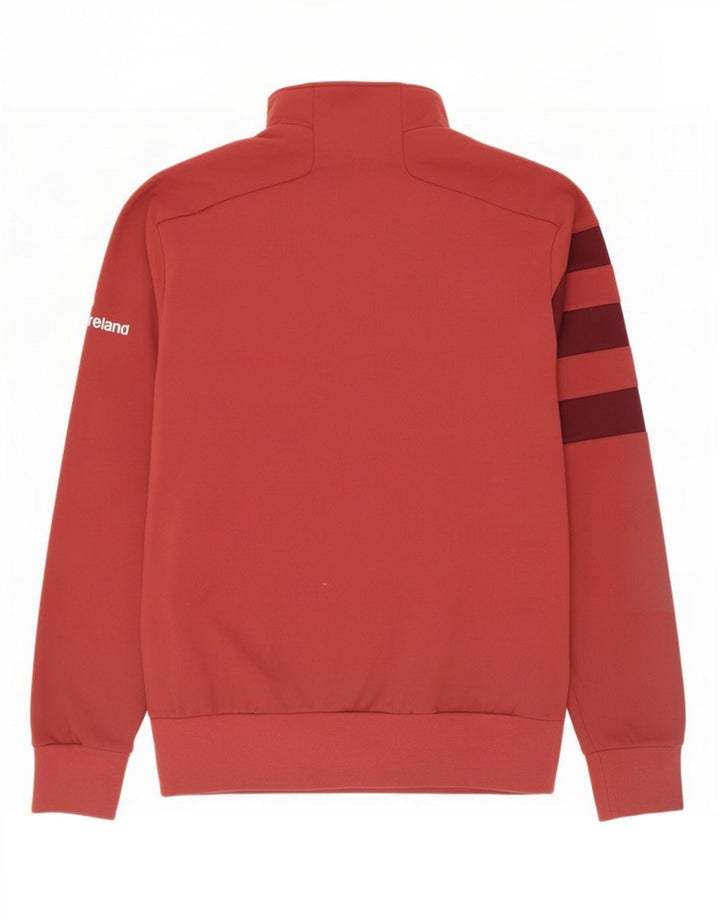 Adidas Mens Graphic Zip Neck Moletom Jumper Grande Poliéster Vermelho